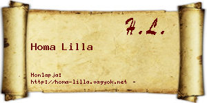 Homa Lilla névjegykártya